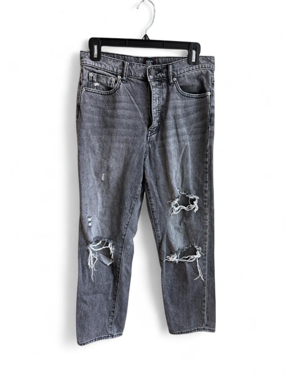 BDG High-Rise Slim Straight Distressed Jeans